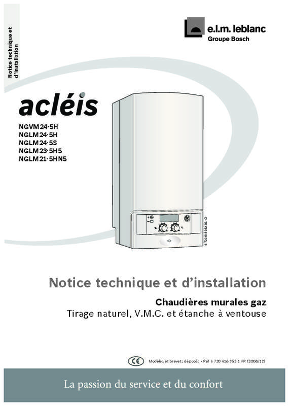 Notice ELM LEBLANC ACLEIS NGLM CF chaudière Trouver une solution à un problème ELM LEBLANC